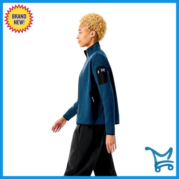 Recycled Fleece Cardigan, Hooded Zipper, Long Sleeve, Durable Midlayer - Picture 2 of 7